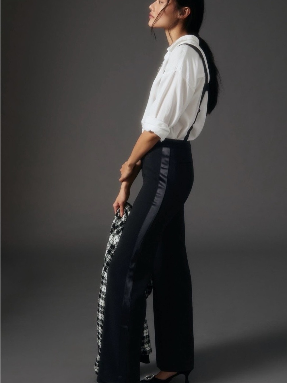 Anthropologie suspender Tuxedo Trousers